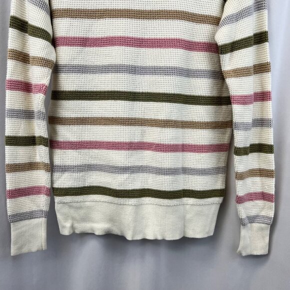 Design History Women’s Long Sleeve Round Neck Tight Knit Sweater Ivory/Multi XS - Picture 5 of 8